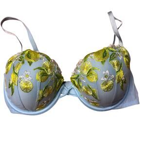 Victoria’s Secret Dream Angels Lightly-Lined Lemon Embroidery Demi Bra Size 36D